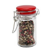Банка прозора для приправ, з кольоровою кришкою, 70 мл, прозорий/червоний, CH-4085