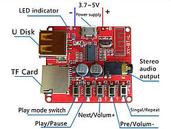 Mp3 Декодер Bluetooth 4.1, ПЛЕЄР, MP3-МОДУЛЬ, USB, MICROSD, 3W