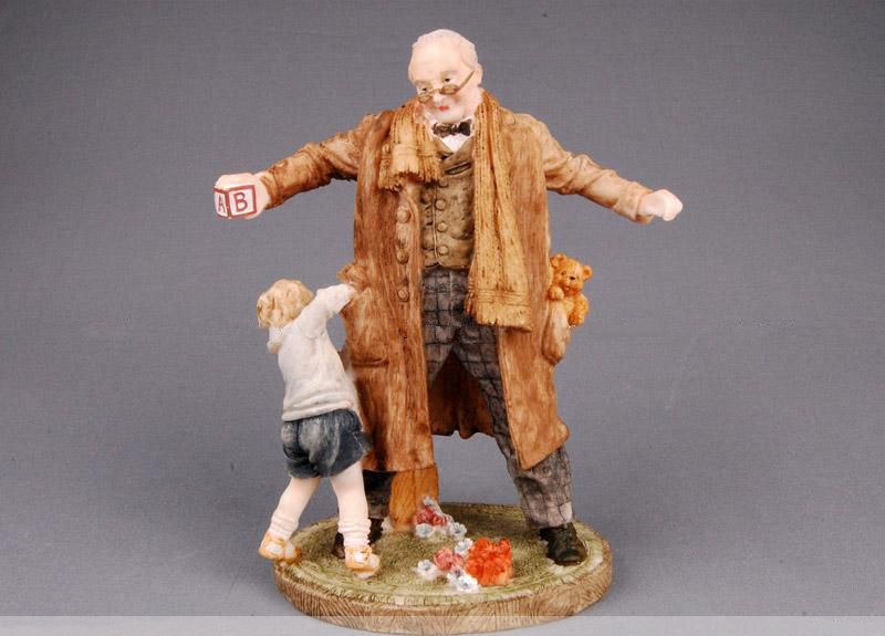 Статуетка "Хлопчик з дідом", 26 см (390-202)