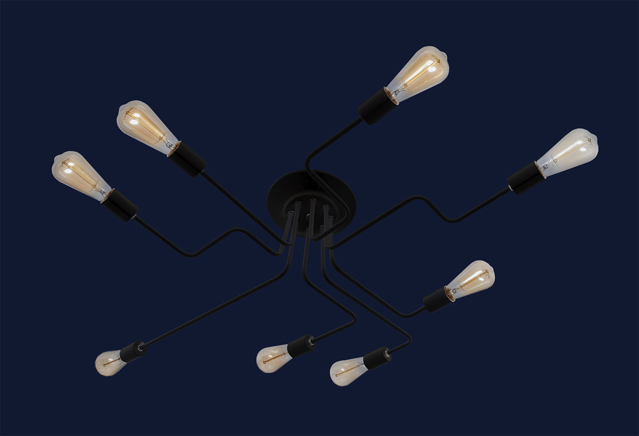Світильник павук стельовий в індустріальному стилі на 8 ламп LV 756PR0230-8