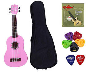 Укулеле сопрано Glarry UK101 RS (чохол, струни, скарбничка, медіатор)