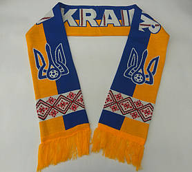 Шалик жовто-синій Україна/в'язаний шарф для футбольного фаната/футбол/шарф футбольний сувенірний/ Україна/
