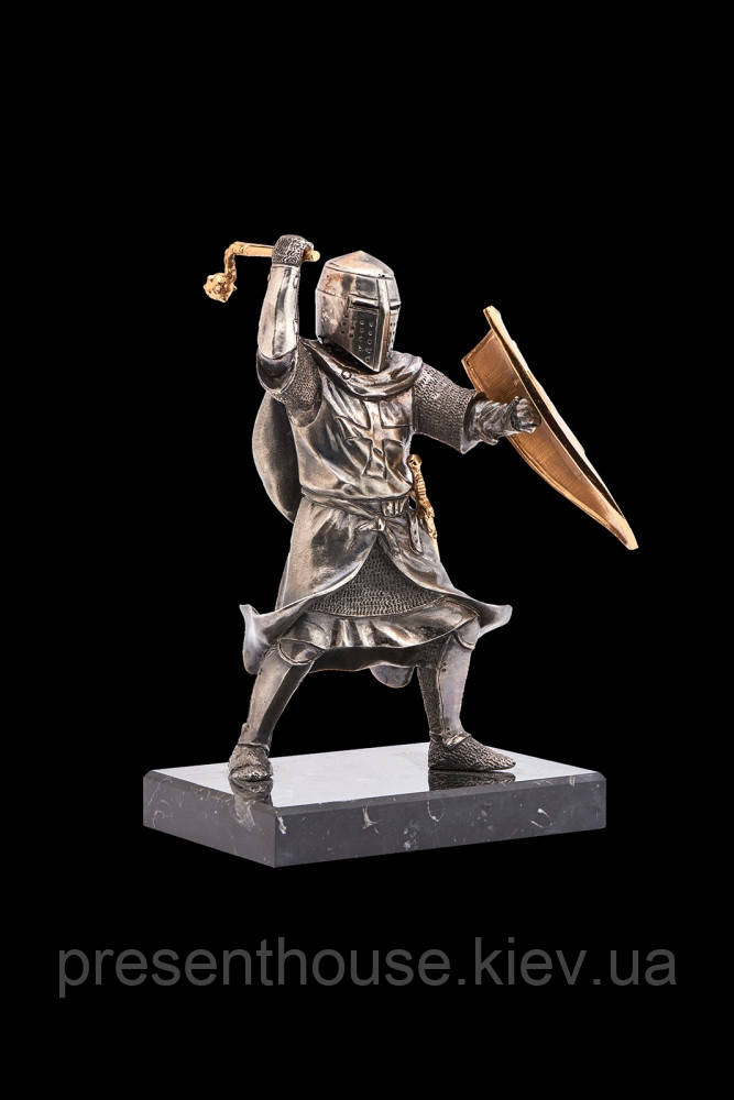Статуетка бронзова Тевтонський лицар зі щитом, фото 1