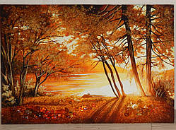 Картина з бурштину Осінь