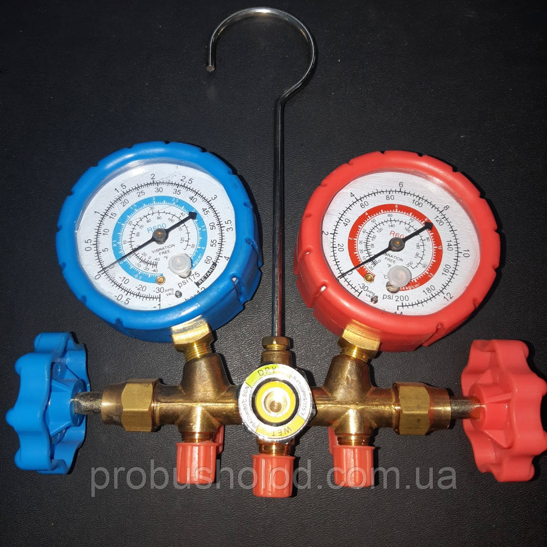 Манометрический коллектор R600a двухвентильный для измерения давления ...