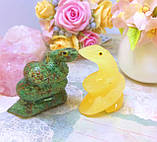 Статуетки з натурального каменю  ⁇  Закохані змійки  ⁇  Змійовик і кальцит, фото 2