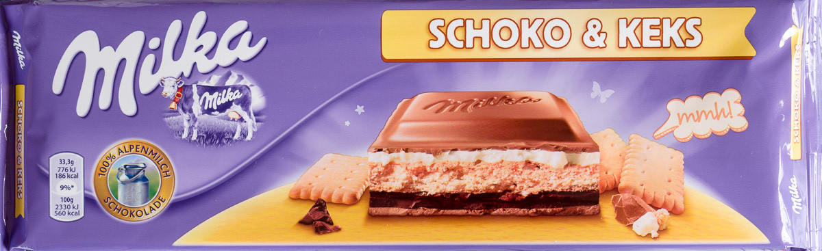 Шоколад Milka Schoko & Keks mmmax (шоколад і печиво) Швейцарія 300г, фото 1
