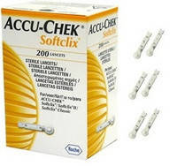 Ланцети «Акку Чек Софтклікс» (Accu-Chek Softclix), 200 шт, Roche Diagnostics Gmbh, Німеччина