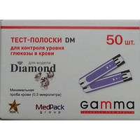 Тест-полоски GAMMA DM для глюкометра GAMMA DIAMOND 50 шт, ForaCare Suisse AG Neugasse, Швейцария