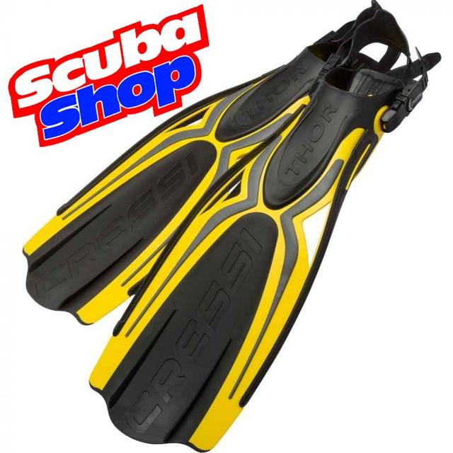 Ласти CRESSI Thor з відкритою п'ятою (чорно-жовті)