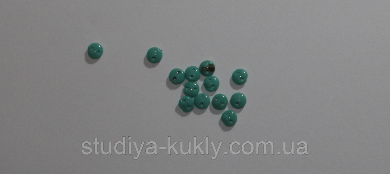 Гудзик для ляльок мікро, скло, 5-6 мм, № 14ст, фото 1