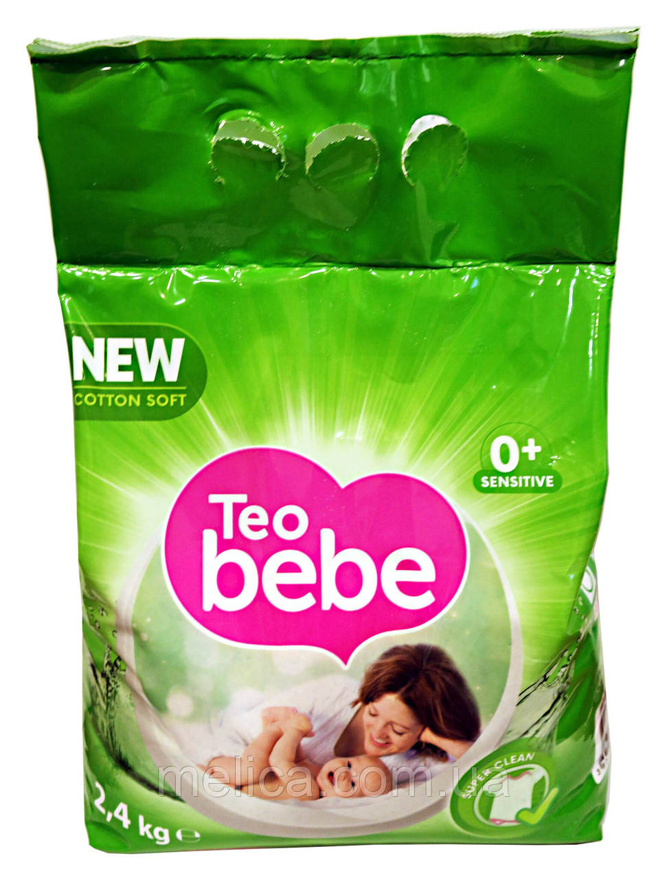 Пральний порошок для дитячих речей Teo bebe New soft cotton Sensitive Green - 2,4 кг.