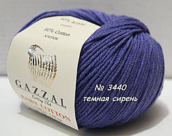 Нитки пряжа для в'язання бавовна / акрил BABY COTTON GAZZAL Бебі котон Газзал № 3440 - темна бузок