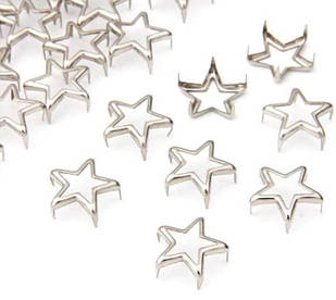 Заклепки зірочки 12 мм, срібло, набір 10 шт.