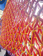 Гамак із сітки 200х120 см. червоний, навантаження до 250 кг; гамак плетений посилений, гамак мотузковий
