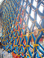 Гамак із сітки 200х120 см. синій, навантаження до 250 кг; гамак плетений посилений, гамак мотузковий