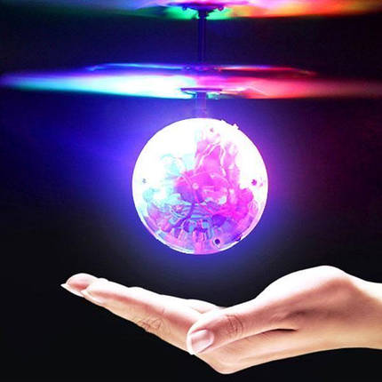 Літальна куля диско куля Flying Ball диско-куля іграшка вертоліт для дітей, фото 3