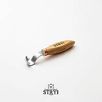 Стамеска ложкоріз 20 мм STRYI Profi для вирізання ложки з дерева (для правої руки), арт.150020