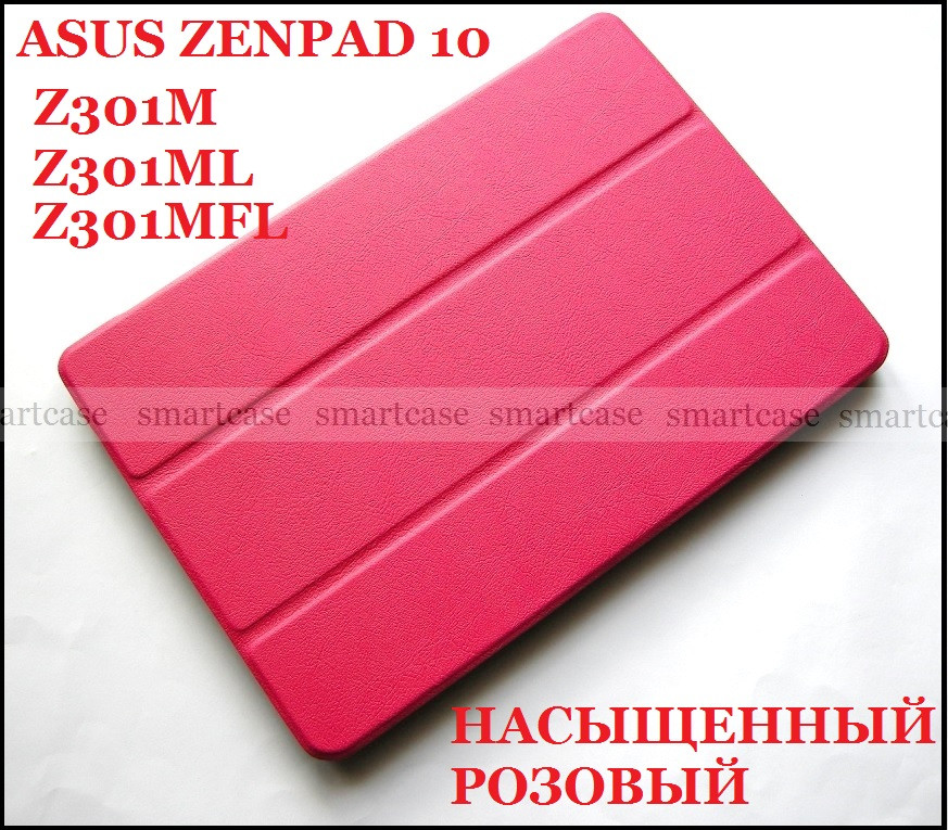 Рожевий чохол-книжка Asus Zenpad 10 Z301M Z301ML Z301MFL, красивий чохол в екошкірі PU smart cover TFC