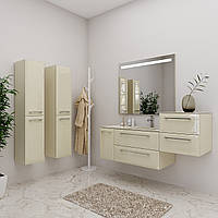 Комплект мебели в ванную комнату "Аврора" (тумба+раковина+столешница + зеркало+пенал)