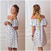 Плаття 786 принт париж на білому