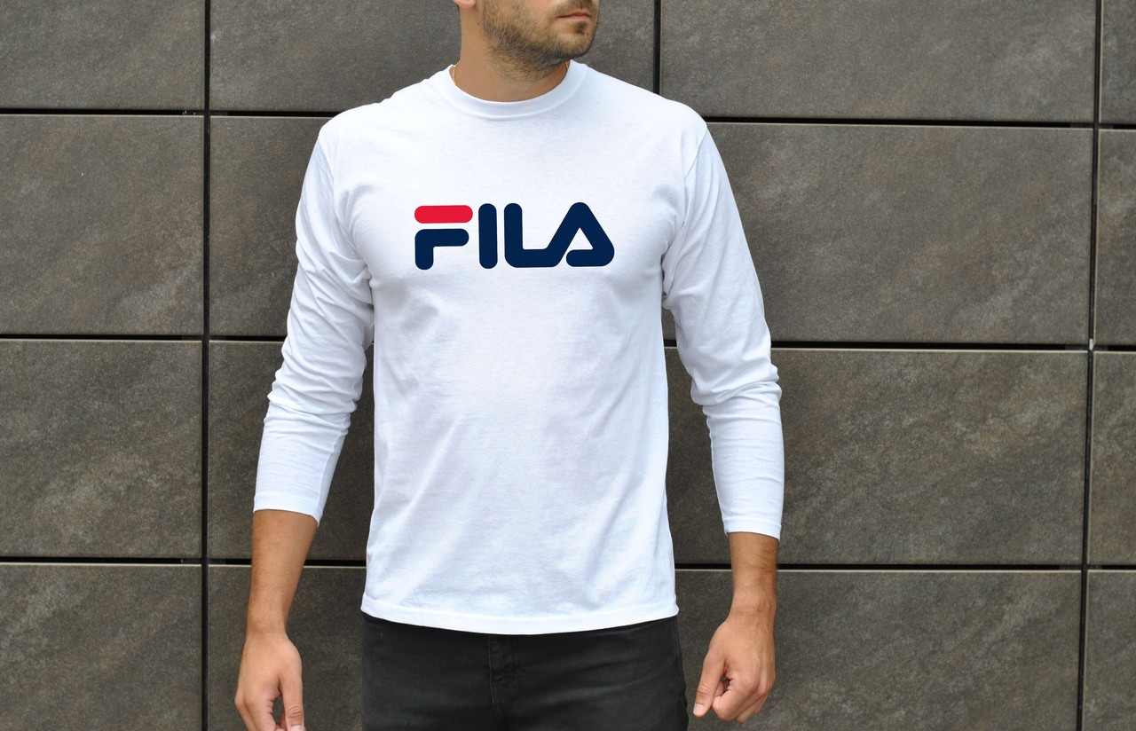 Стильная мужская футболка Fila с длинным рукавом джерси в стиле фила ...