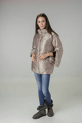 Куртка жіноча кольору бежеве золото Alberto Bini 6005 40 розмір, фото 3