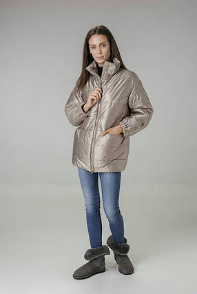 Куртка жіноча кольору бежеве золото Alberto Bini 6005 40 розмір, фото 2