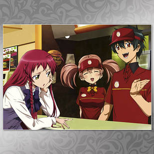 Плакат аніме Сатана на заробітках! А3 | Hataraku Maou-Sama!