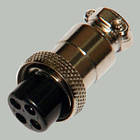 Роз'єм гарнітурний MIC 4pin Female (гніздо), під кабель, діам.-16мм