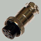 Роз'єм гарнітурниq MIC 6 pin Female (гніздо), під кабель, металевий корпус