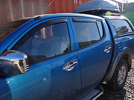 Дефлектори вікон (вітровики) MITSUBISHI L-200 4d 2006-2016r (HEKO)