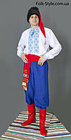 Украинский национальный мужской костюм с синей вышивкой №123 (44-58р.)