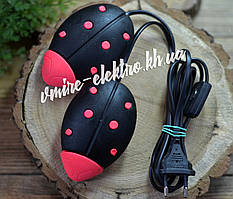 Сушарка для взуття Сонечко чорна з червоними крапками