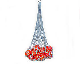 Еко сумка "Авоська" ручної роботи небесно-синя до 20 кг