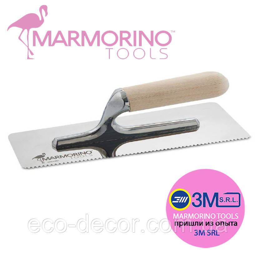 Кельма із зубцями 240х100х0,6 мм трапеція Marmorino Tools (21179)