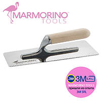 Кельма с зубцами 240х100х0,6 мм трапеция Marmorino Tools (21179)