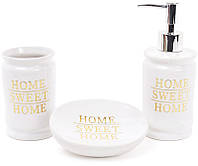 Набор аксессуаров для ванной комнаты Home Sweet Home (цвет - белый), 3 предмета