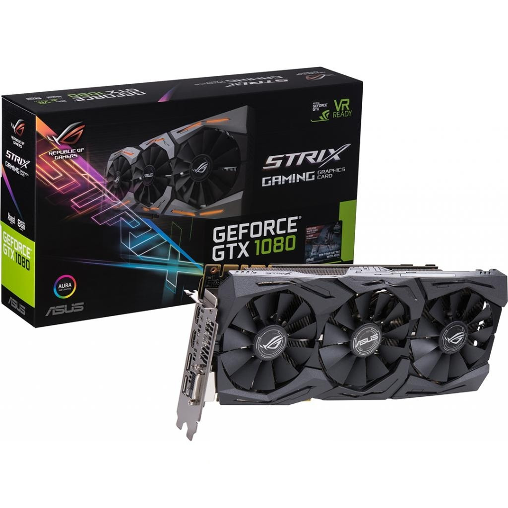 Відеокарта Asus GeForce GTX1080 ROG Strix (STRIX-GTX1080-A8G-GAMING)
