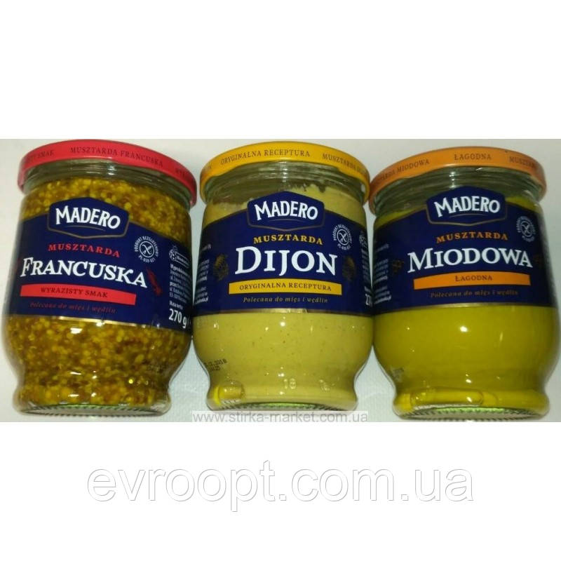 Гірчиця Madero Miodowa 270 г, фото 1