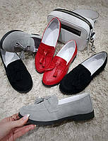 Туфли женские стильные кожа/замша разные цвета Ko0070