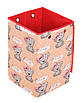 Ящик для зберігання іграшок, 30*30*45 см, (бавовна), Ведмедик дівчинка на оранжевому ( з кришкою ), фото 3