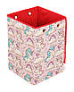 Ящик для зберігання іграшок, 30*30*45 см, (бавовна), Єдинороги рожеві ( з кришкою ), фото 3