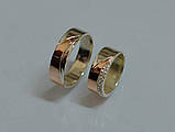 Пара обручок з срібла з вставками із золота, фото 6
