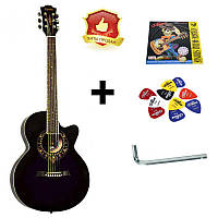 Гітара акустична Equites EQ700C BK (медіатор і струна в подарунок), чорна