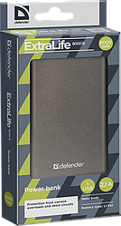 Зовнішній акумулятор Defender ExtraLife 8000B Li-pol, 1 USB, 8000 mAh, 2.1A, Power Bank УМБ