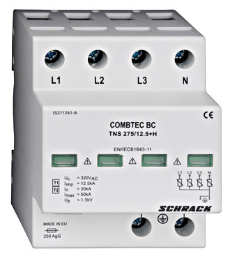 Захисний грозорозрядників Combtec клас B+C 4P TNS 12.5 kA 275В АС Schrack