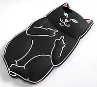 Чехол детский для iPhone 6 Plus / 6s Plus силиконовый объемный игрушка черный кот