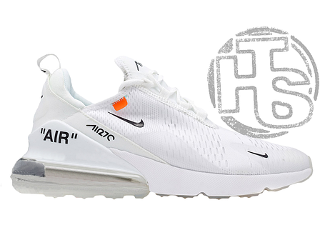 Чоловічі кросівки Off-White x Nike Air Max 270 Triple White AH6789-110, фото 1