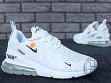 Чоловічі кросівки Off-White x Nike Air Max 270 Triple White AH6789-110, фото 3